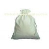 White Recyclable Cotton Drawstring Pouch Bag Silk Screen For Gift Packing