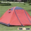 Manual Aluminum Pole Light Two Layers Anti-mosquito Anti UV Couple Tent With Two Doors