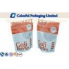 8oz Goji Resealable Plastic stand up zipper pouch bags With Window