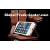 Genuine Leather Apple iPhone 5S Wallet Case Shock Resistant Cell Phone Hard Shell