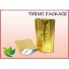 Plain Aluminum Foil Stand Up Pouch Empty Tea Bags Black Golden Silver