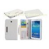 7 Card Holder Tablet PC Leather Case Wallet For Samsung Galaxy Tab 3 , White