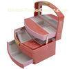 Household Mirrored Jewelry Storage Boxes Customized Pvc Lady Necessity Waterproof  3 Layers