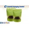 Zipper Sealed CMYK / Pantone Matte Black Stand up Pouch For Tea Packing