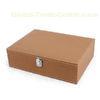 Carrying Brown Leather Tool Case PU Makeup Cosmetic Organizer 35x25x10 CM