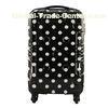 Black Travel Trolley Luggage / Polka Dot Luggage PC Trolley Travel Case
