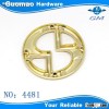 Circular fashion light gold metal handbag accessories