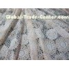 White Cotton Polyester Lace Fabric Thick Geometric Burnout Lace for Dress Decoration(CY-DK0023)