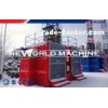 Rack and pinion construction cage hoist for personnel  tools and materials