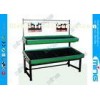 2 Layers Single Sided Metallic Vegetable and Fruit Supermarket Display Shelves