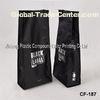 Flat Bottom Black Coffee Packaging Bags With Degassing Valve For Food