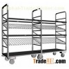 Galvanizing Surface Metal Wire Shelving With Fixed And Swivel Caster For Order Picking