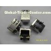 90 degree 21.5mm Tab Down RJ45 Single Port with 10/100BASE transformer with led and EMI fingers