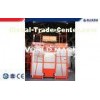 CE ISO approved Red double Cage Construction tower Hoist with trolley