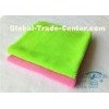 Durable Green Microfiber Cleaning Cloth 100% Polyester , Endless Edge