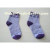 Warmly Purple 108N Cotton Baby Socks , Kids Winter Socks with Knitted Pattern