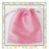 Pink Ecologic Satin Drawstring Pouch Bag Proof Moisture 10*12cm