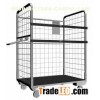 Custom Steel Roll Cage, Parcel Trolley With Elastic Rubber Wheel For Material Storage