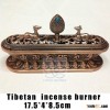 Tibet Incense Burner Tibetan Alloy Bronze Incense Burner with Eight Auspicious Symbols Metal Craft H