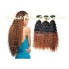 Highlighted Deep Curly Remy Ombre Hair Extensions For Black Women