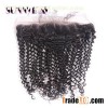 Hot Sale Deep Curly Indian Virgin Hair Lace Frontal 13*4 Bleached Knots With Baby Hair