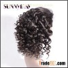 Sunnymay Natural Black Brazilian Virgin Human Hair Glueless Wig Bouncy Curly Lace Front /Full Lace H