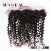 Unprocessed 13x4 Silk Base Lace Frontals Natural Color Brazilian Virgin Human Hair Deep Curly With B