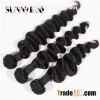 Sunnymay New Arrival Loose Wave Virgin Peruvian Hair Extensions Natural Color Unprocessed Human Hair
