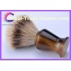 Men's shaving brushes with horn handle silver tip badger hair deluxe gift for male