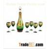 decal, paint bottle with 6 cups drinking Wine Glass Gift Sets / Steml  drinkware set