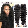 Wholesale Hair Bundles Deep Wave 100% Virgin Brazilian Hair Natural Color Hair Extensions