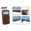 View Window Design PU Leather Cell Phone Cases for Samsung i9295