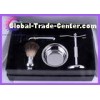 Metal handle black badger shaving brush and bowl set for mens gifts