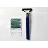 Barber Shop removable head two blade manual shaving razor with plastic handle