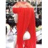 Red Colored Silky Straight Bang Human Hair Synthetic Full Lace Wigs For Women