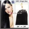 OEM Black Micro Ring Indian Remy Hair Extensions 16 Inch Stock For Women