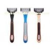 Five blades razor for men triple blades aloe vera strip black handle