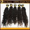 Custom Natural Black Remy Virgin European Human Hair Extensions Deep Wave