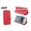 Pink Apple iphone Protective Cases Shockproof PU Leather Wallet Cover For iPhone 5 / 5S