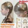 Wholesale floral temporary waterproof metallic gold hair tattoo sticker manufacturer