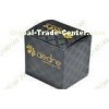 Black Plain Coated Paper Cosmetic Packaging Boxes With Gold Foil Logo
