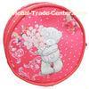 Red Zip Pouch Wallet Kids Coin Purse Round 300D Polyester 12x12x5 cm
