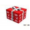 Red color Gift box packaging with ribbon bow tie