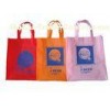 Silk screen Non Woven Shopping Bag for Supermarket , Pink / Red