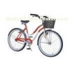 Red Full Size Single Speed Beach Ladies City Bikes With Basket