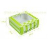 Empty clear Window Colored Recycled Paper Boxes , food grade Cake Box