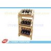 Natural MDF Wood Display Stands SGS / Free Standing Wine Display Shelves For Retail Shop