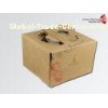 Square Cardboard Cake Boxes With Handle Recycle Kraft Paper Cake Box