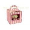 Stripe Pattern Side Window Portable Single Cupcake Box Trays Insert