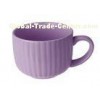 Mini 480ml solid color Stoneware Custom Ceramic Mugs with Strip shape